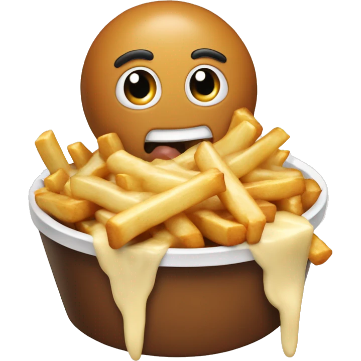 Poutine qui mange une poutine emoji