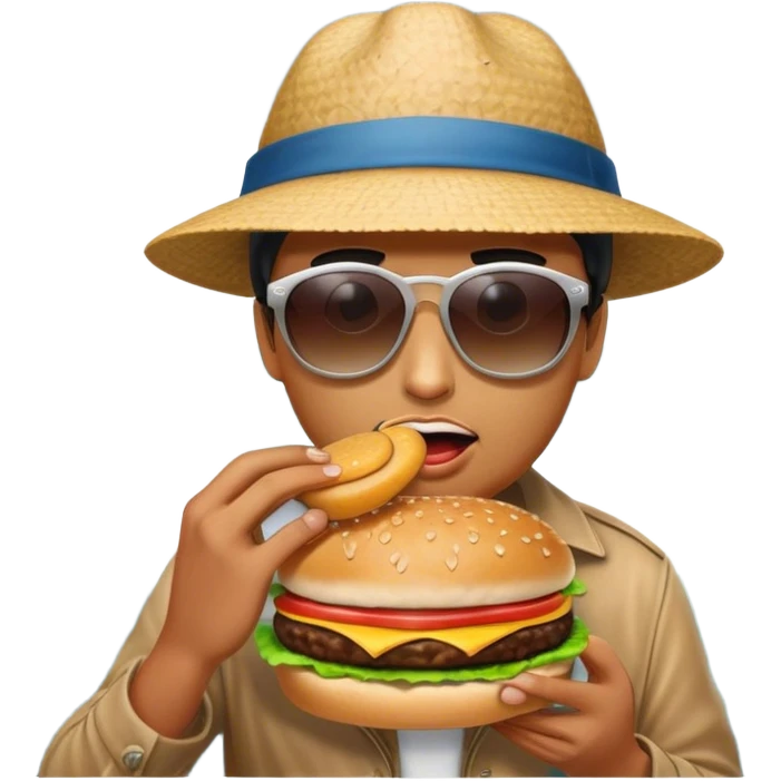 Hurricane eating hamburger  emoji