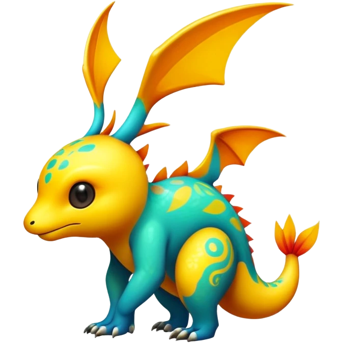 Exotic Fakémon-creature, full body, with random markings emoji