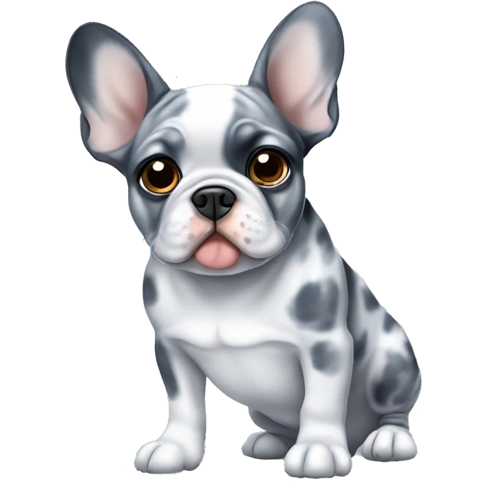 French bulldog blue merle with one brown and one blue eye emoji