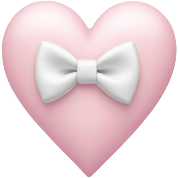 Pastel pink heart with white bow emoji