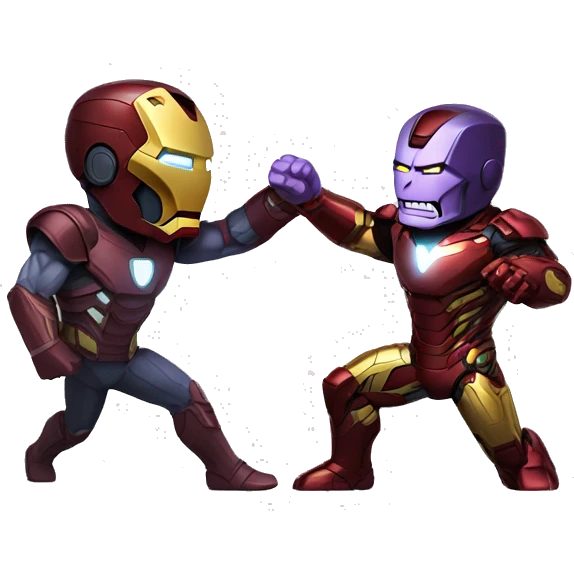 Iron man fighting thanos  emoji