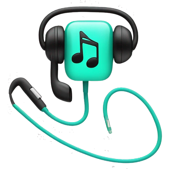 old apple earbuds with music notes emoji