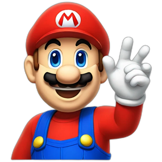 Super Mario waving emoji