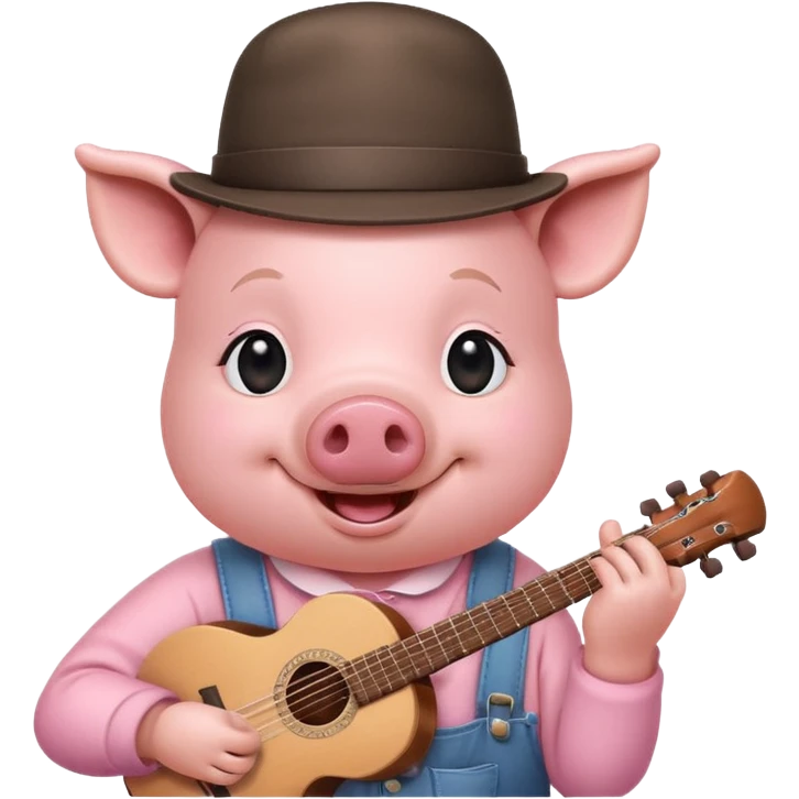 A pig playing music emoji