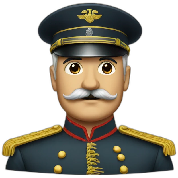 German général with square mustache emoji