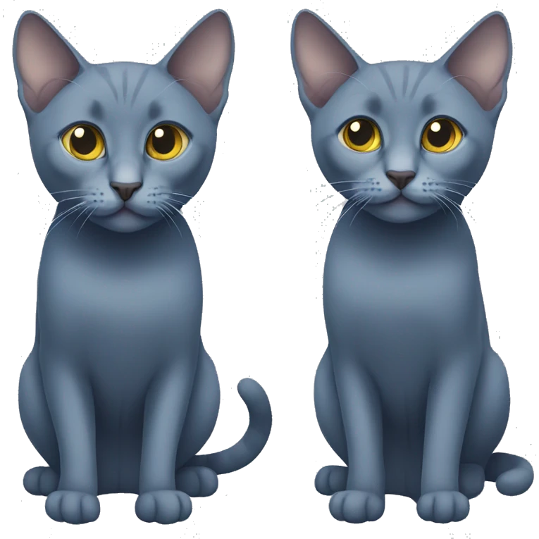 Two Russian blue cats emoji