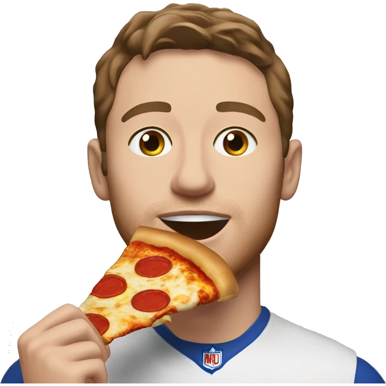 Josh Allen eating pizza emoji