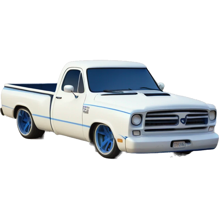Dodge ram doolie white truck faded to blue  emoji