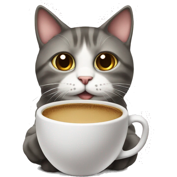 cat with coffee emoji