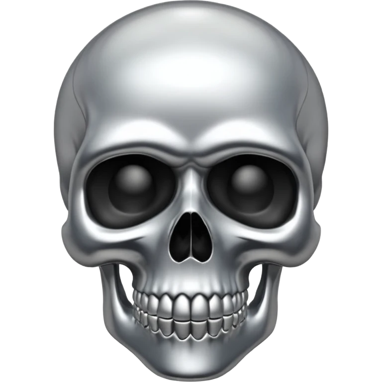 silver chrome scull emoji