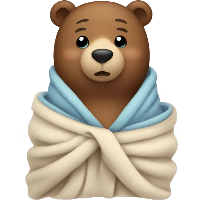 bear cozy in blanket emoji