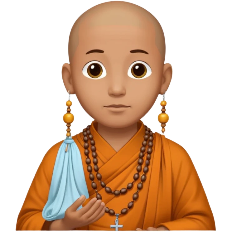 Monk with Prayer Beads  Hanging from Hand emoji
