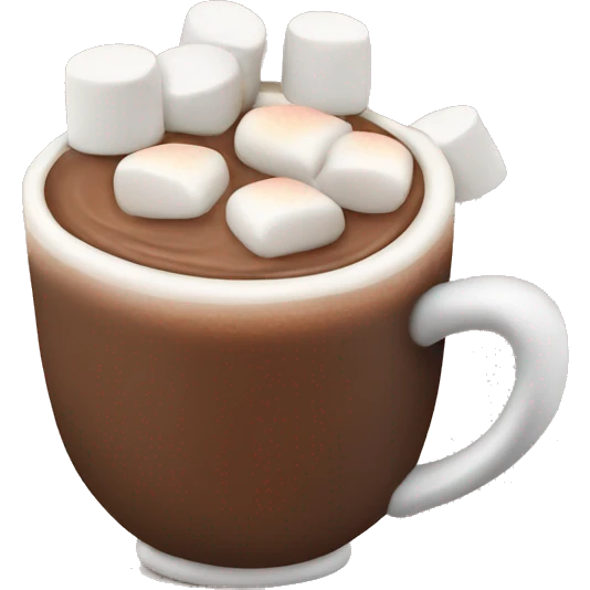 Cozy cup of hot chocolate with mini marshmallows on top emoji
