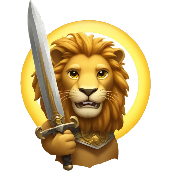 lion with sword and sun emoji