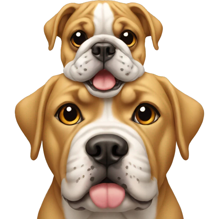 golden and bulldog dog together emoji