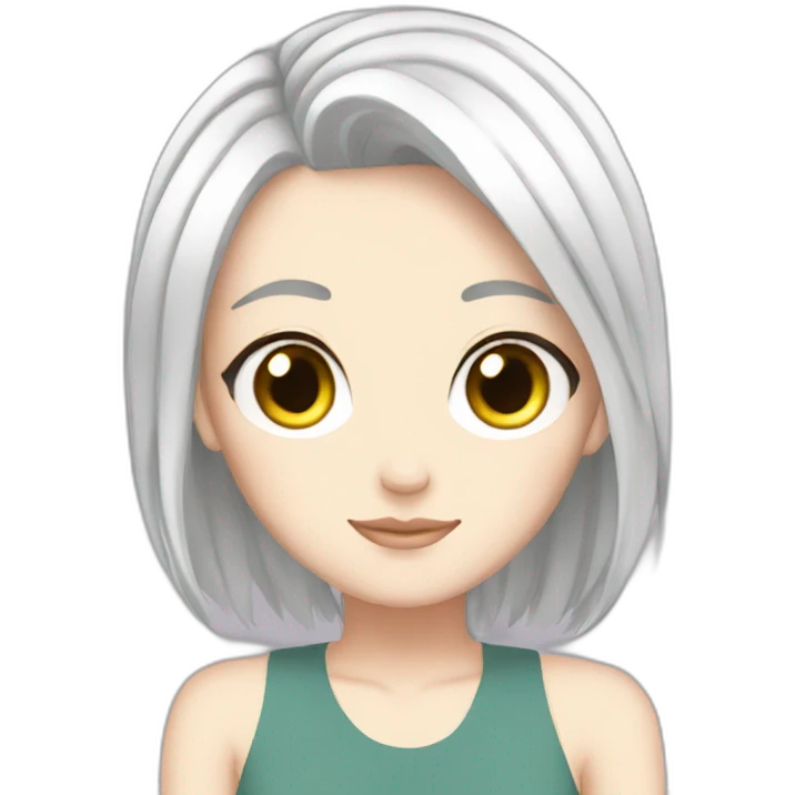 Flat anime white girl emoji