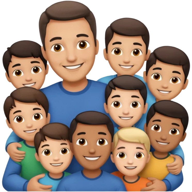 a father with many children emoji