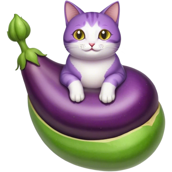 eggplant riding a cat emoji