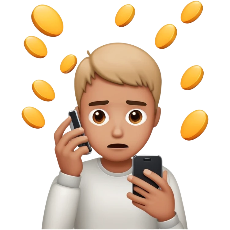 person addicted to smartphone emoji