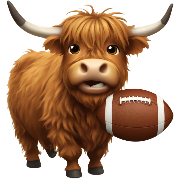 Highland cow playing American football  emoji