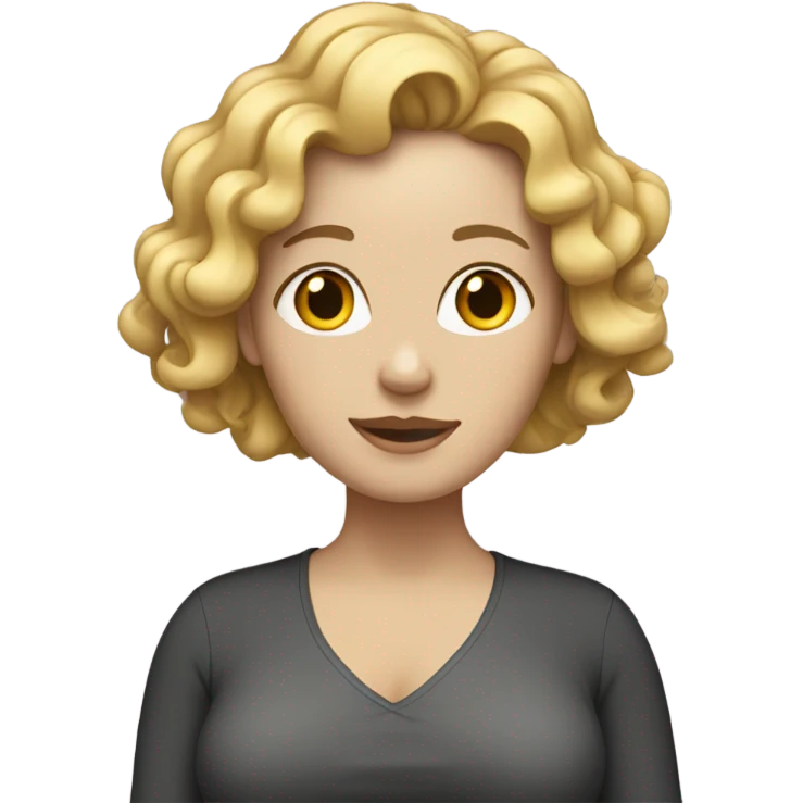 White women blonde curly hair pregnant  emoji