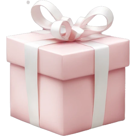 Light pink Christmas gifts under a white Christmas tree  emoji