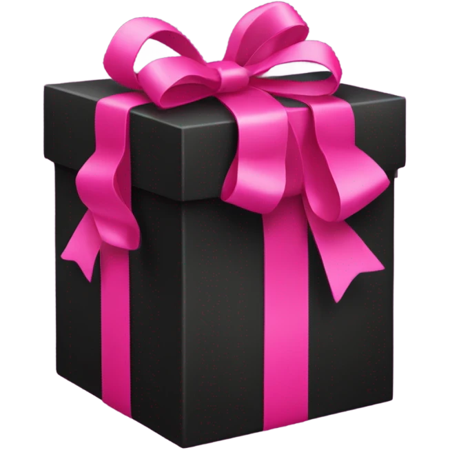 Black gift hot pink bow emoji