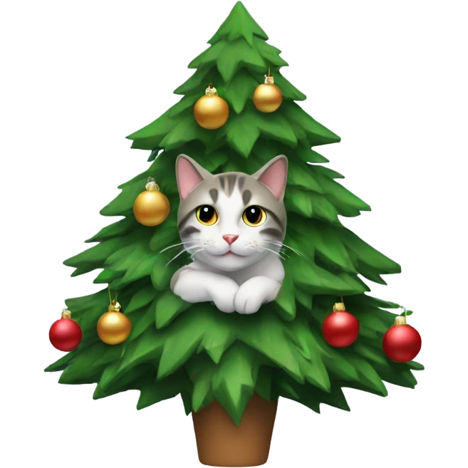 Cat in Christmas tree emoji