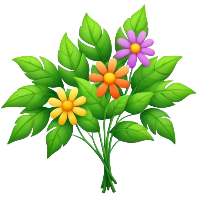 gentle wind blowing through leaves and flowers on a sunny day emoji