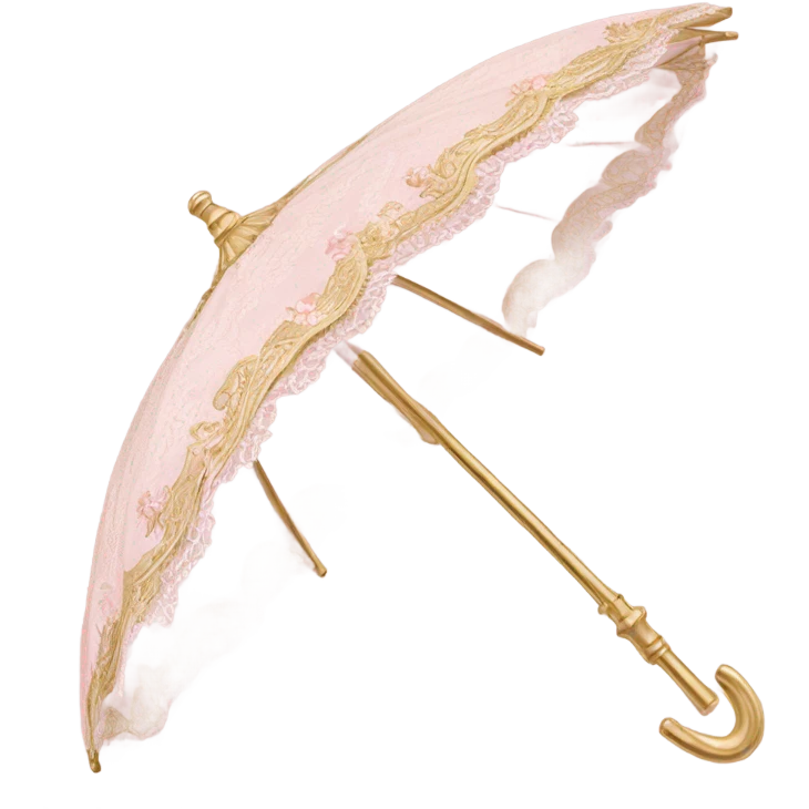 vintage pale pink rococo parasol emoji