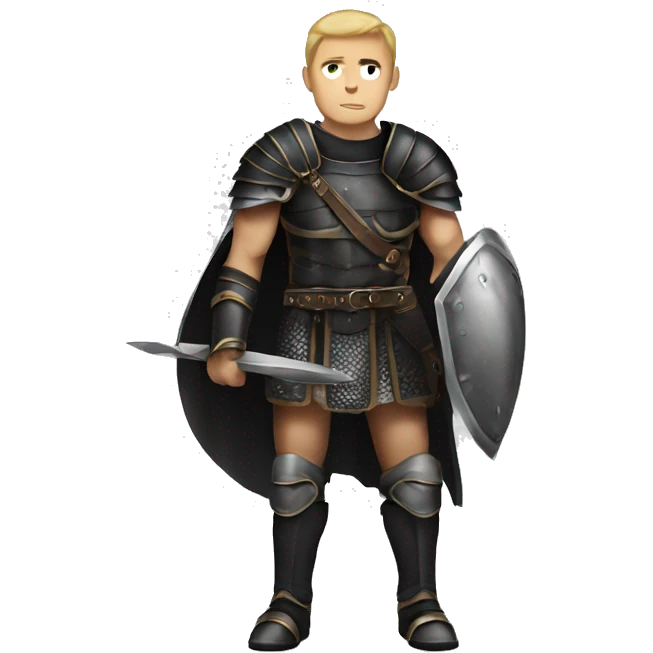 gladiator white human male in black armor rpg fantasy  emoji