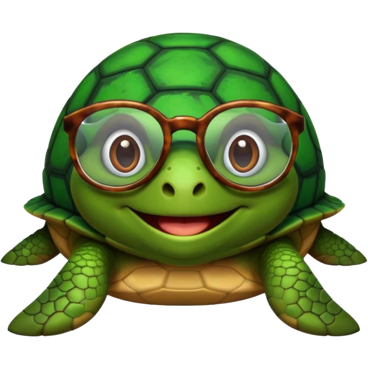 Turtle with glasses emoji