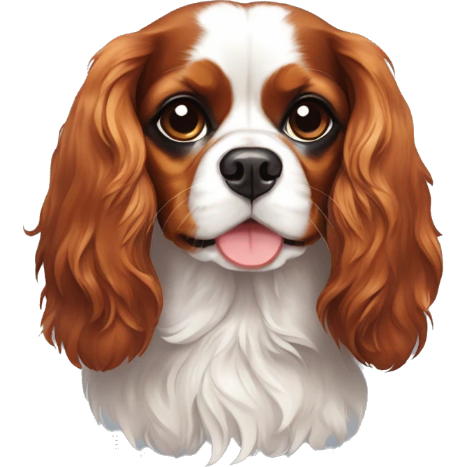 Tri color cavalier King Charles spaniel emoji