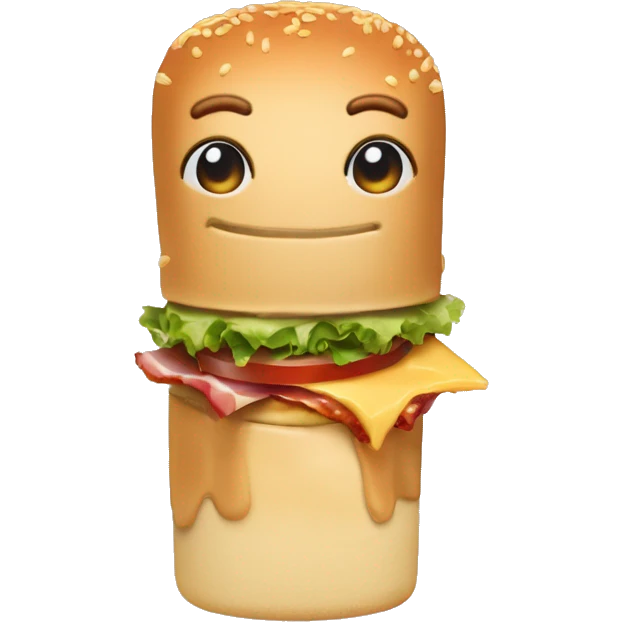 create me a McChicken emote with cheese and bacon, no bread, no salad and no sauce! emoji