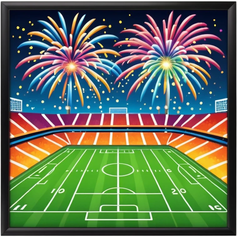 Football Field fireworks going on emoji