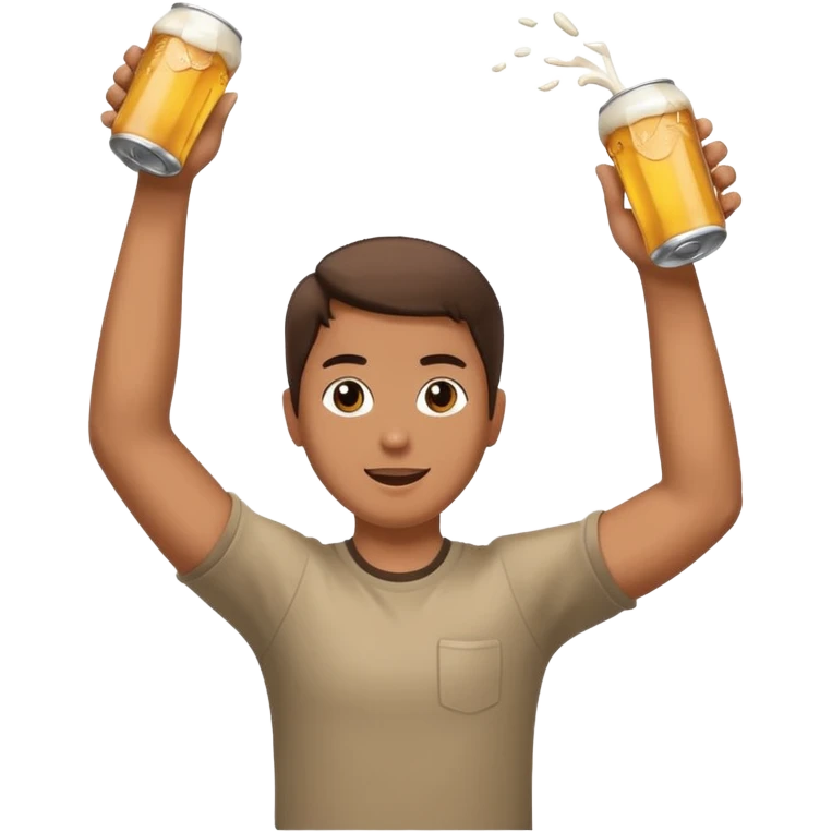throwing beer can with the arm up in the air emoji