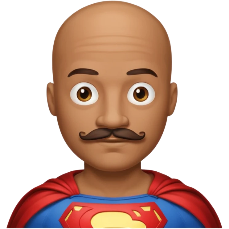 Superhero bald & mustache  emoji