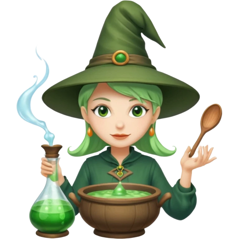 green witch cooking potion emoji