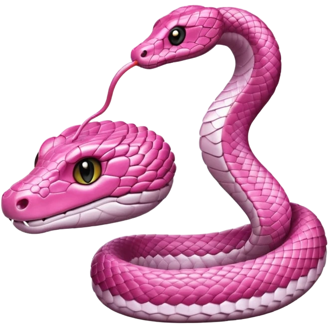 one pink snake with pookie bow on head  emoji