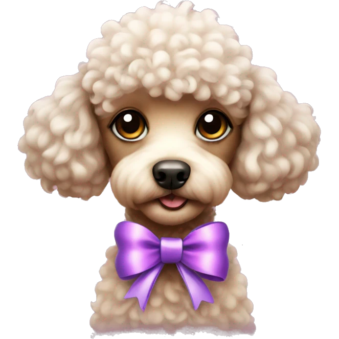 Small Poodle with a ribbon  emoji