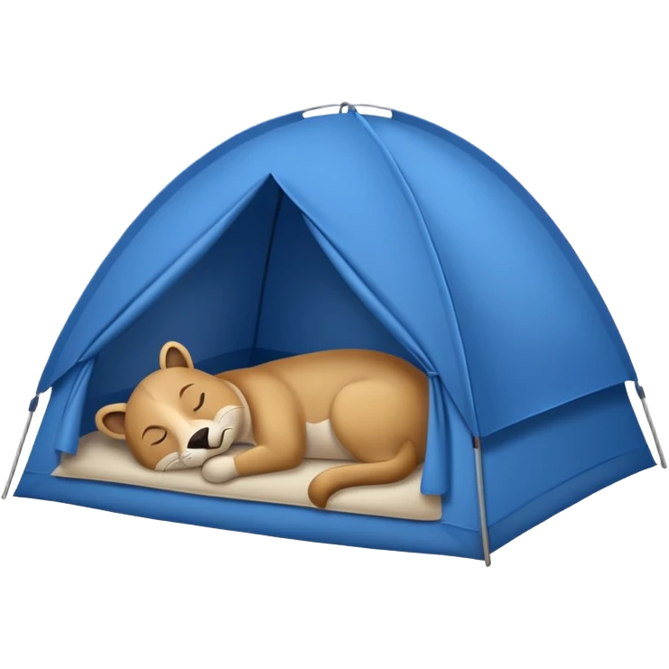 Blue tent with a Slow animal emoji