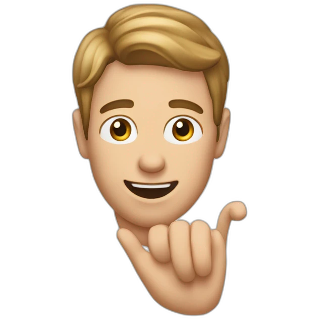 Main fermée avec Petit doigt en l’air emoji