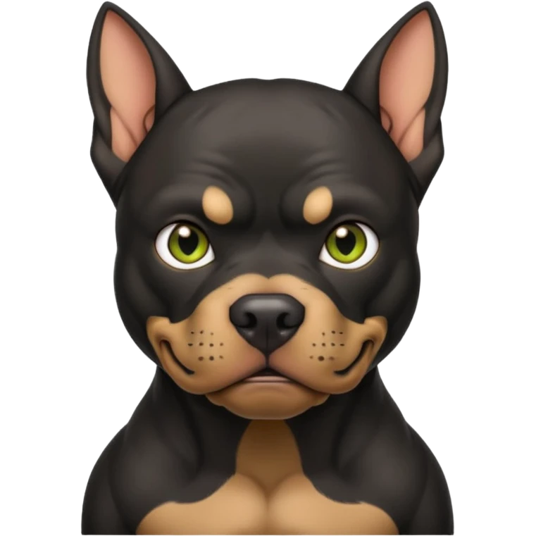 black pitbull with FLOPPY goblin ears emoji