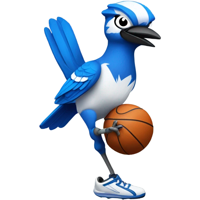 Bluejay playing basketball emoji
