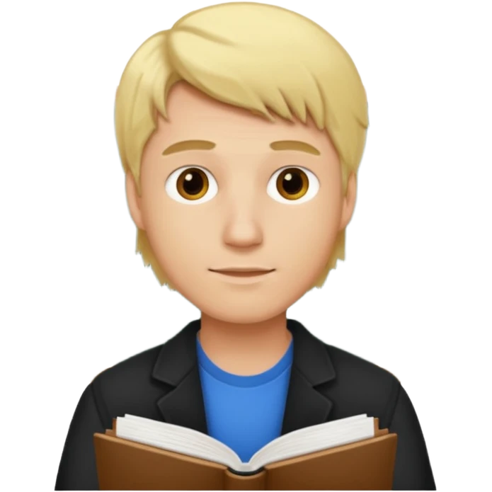 блондин man студент учится в Америке emoji
