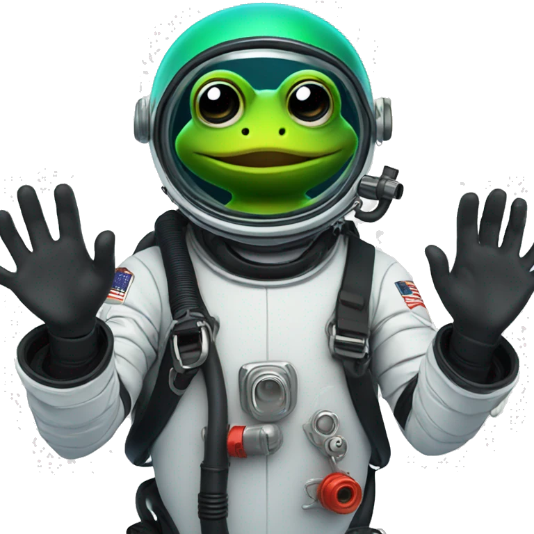 scuba diver with frog on his hand wearing a space suit emoji
