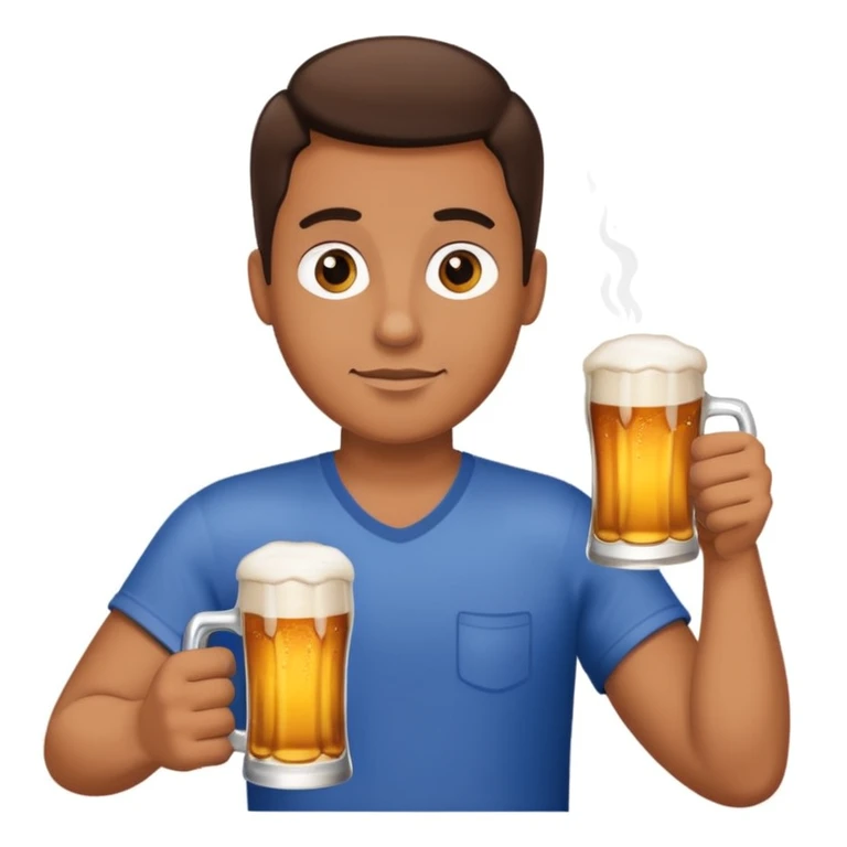 man and beer emoji