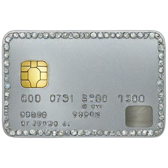 Silver credit card with gems emoji