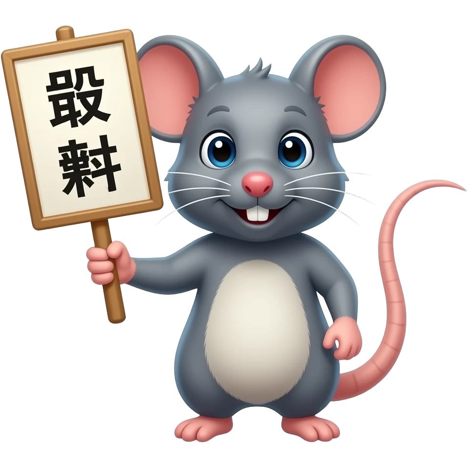 Rat with a sign in chinese emoji
